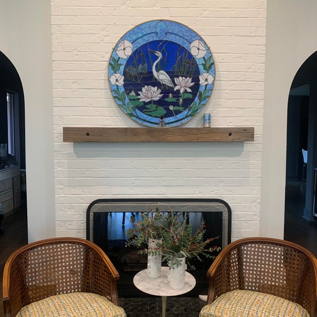 Large Vintage Stained Glass Art (Owl) For Sale - Image 10 of 12