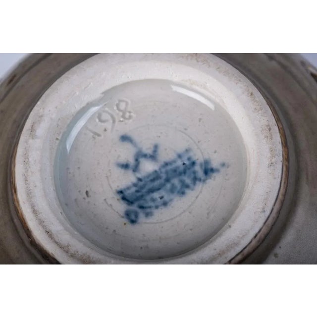Danish Ceramic Carved Bowl with Holes, 1950s For Sale - Image 6 of 7
