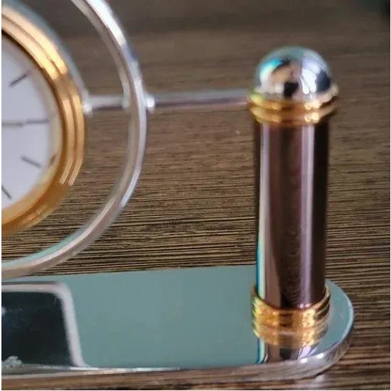 Vintage Christofle Silver Plated Art Deco Desk Clock For Sale In New York - Image 6 of 12