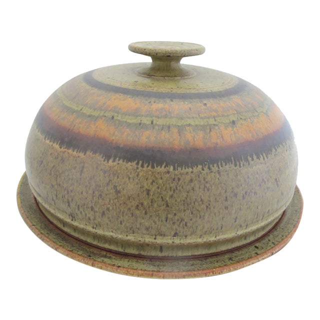 Wally Schwab Large Cake Dome Dessert Serving Dish W/Lid Pacific Nw Pottery For Sale