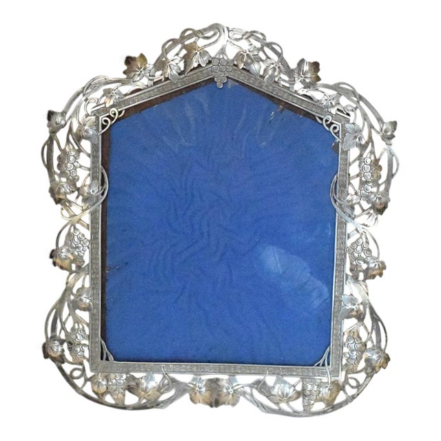 Art Nouveau Frame in Hand-Cut and Engraved Silver, 1890s For Sale - Image 5 of 5