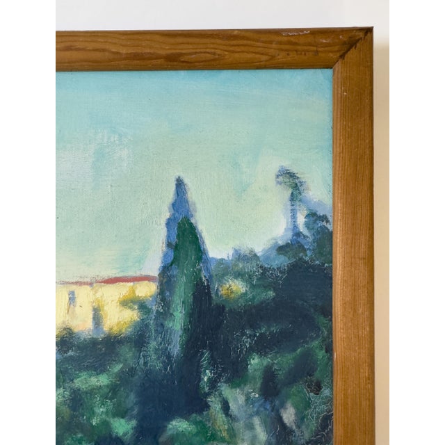 Large French Vintage Mediterranean Coastal Seascape Oil Painting on Canvas, Wood Framed For Sale - Image 13 of 18