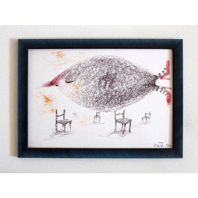 Contemporary Keziat, Dreams Eater 1, Original Pen on Paper, 2014 For Sale - Image 3 of 3