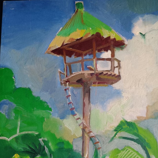 Xcaret Adventure and Water Park Near Cancun in Mexico Oil Painting For Sale In New York - Image 6 of 7