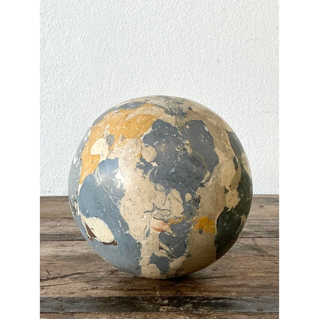 Elevate your interior styling with this exceptional vintage Italian scagliola sphere, a masterful example of high-end...