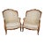 Pair Antique 19th C. French Louis XV Style Bergère Chairs For Sale