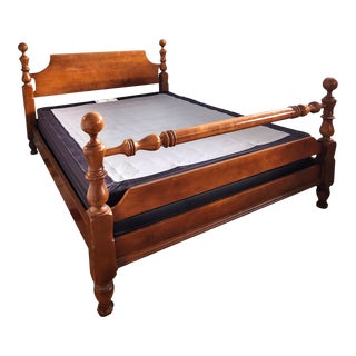1950s Cherokee Furniture Company Solid Maple Full Size Bed Frame For Sale