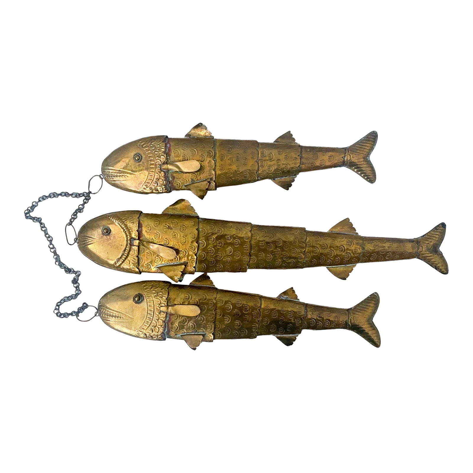 Mid 20th Century Vintage Brass Fish Wall Hanging Set of 3 Chairish