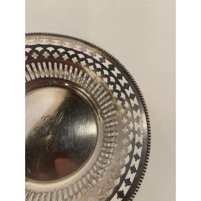 Silver Sterling Silver Salver with Reticulated Border, 19th Century For Sale - Image 8 of 8