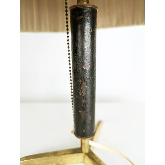Metal Mid-Century Modern Brass & Leather Table Lamp, 1950s For Sale - Image 7 of 11
