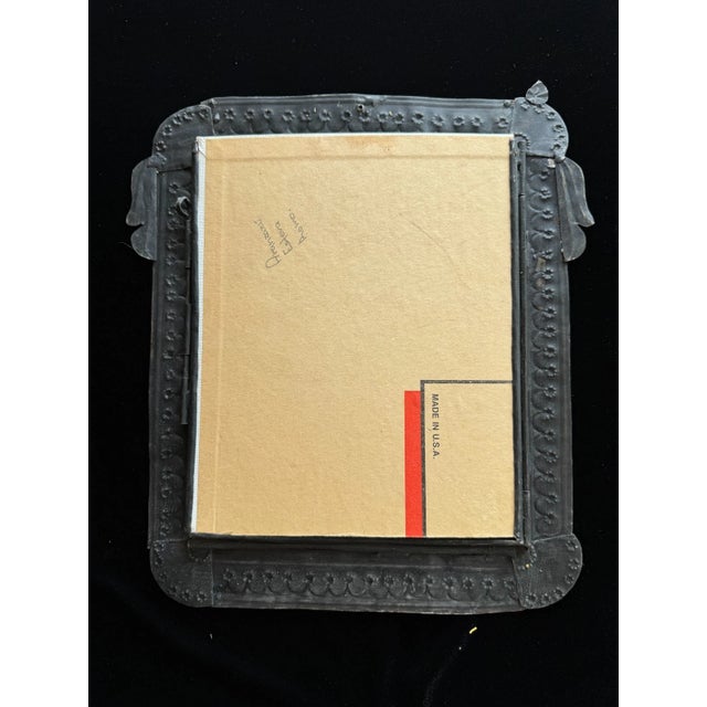 Handmade Mexican Folk Devotional Art in Angel Wing Copper Frame For Sale - Image 4 of 4