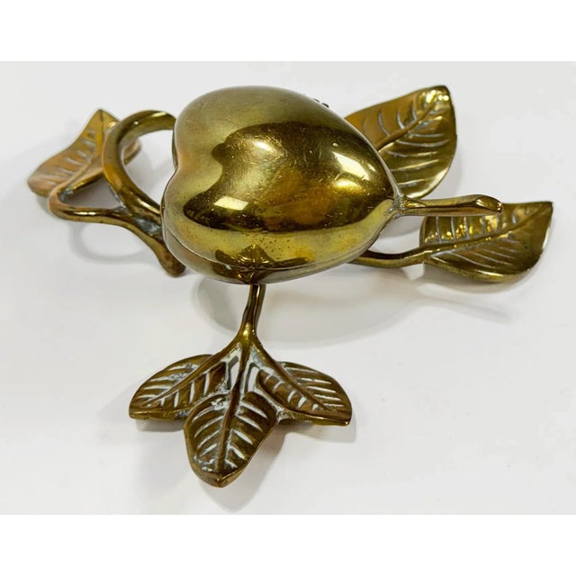 Vintage Brass Fruit Motif Treasure Box or Ashtray For Sale - Image 4 of 8