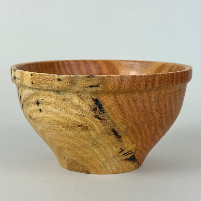 Vintage Studio Craft Turned Maple Bowl and Turned Honey Locust Bowl, Signed For Sale In Philadelphia - Image 6 of 9