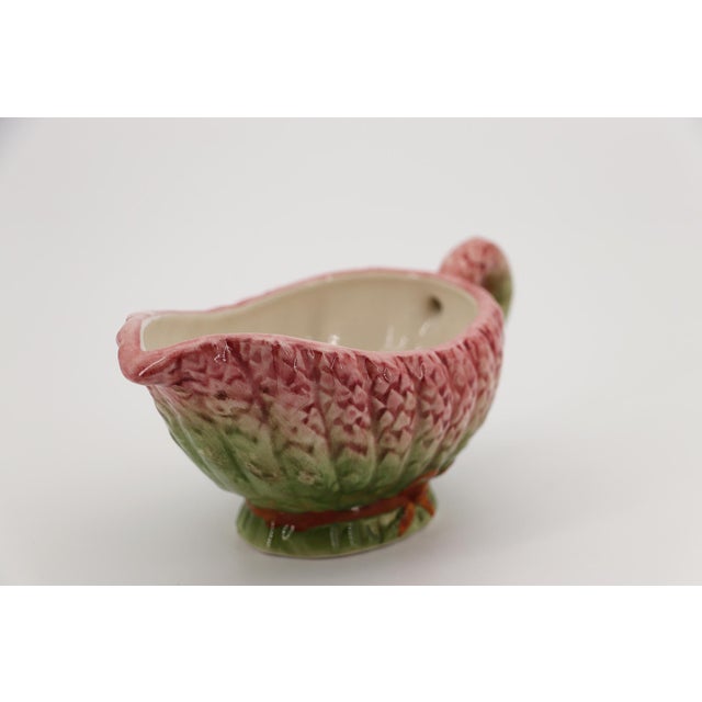 1950s Barbotine French Sauce Boat or Gravy Boat, Majolica For Sale - Image 15 of 18