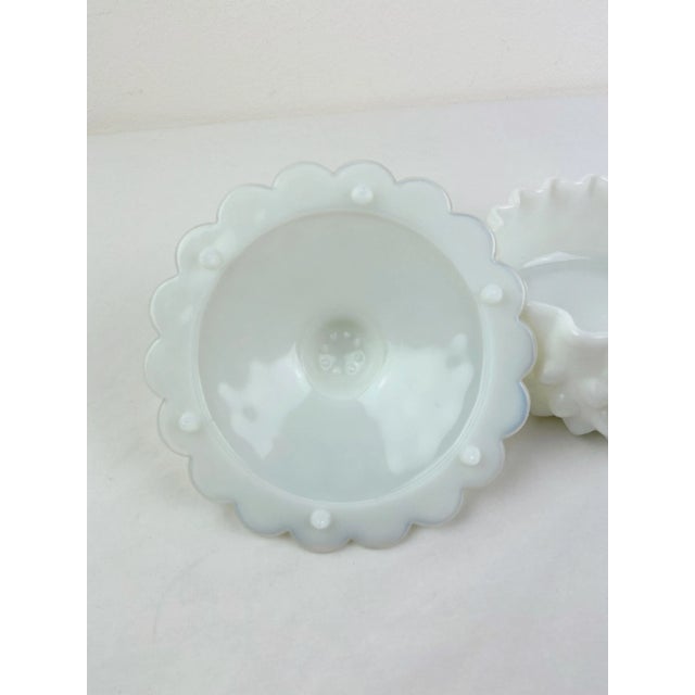 White 1960s Fenton Milk Glass Hobnail Lidded Candy Dish For Sale - Image 8 of 8