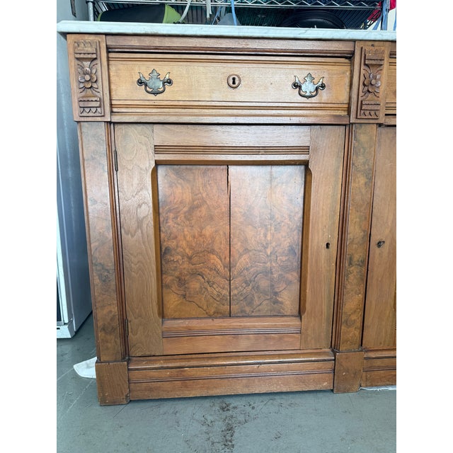 Brown Marble Top Sideboard For Sale - Image 8 of 11
