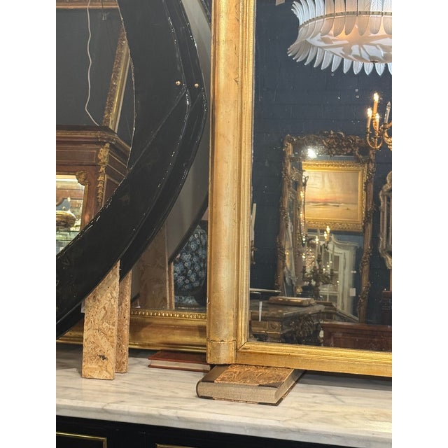 Large 19th C. French Louis XVI Giltwood Floor Mirror For Sale In Dallas - Image 6 of 7