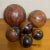 Vintage Large Basket Weave Leather Clad Wood Decorative Ball Sphere Orb For Sale - Image 12 of 12