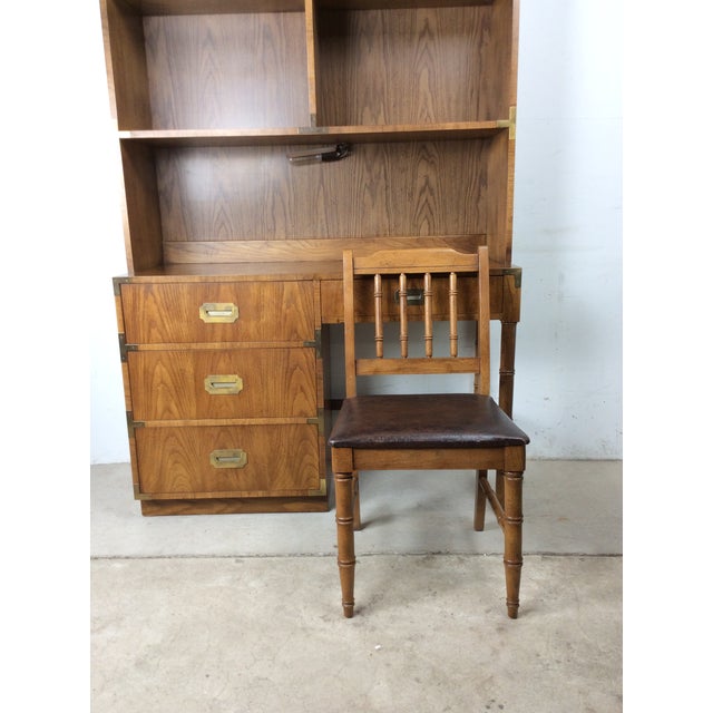 Mid Century Campaign Style Writing Desk With Shelving Unit For Sale - Image 17 of 18
