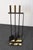 Mid-Century Modern Vintage Modernist Iron and Brass Fireplace Tool Set With Brush, Shovel and Poker For Sale - Image 3 of 17