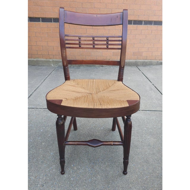 20th Century Victorian Style Rush Seat Side Chair For Sale In Washington DC - Image 6 of 8