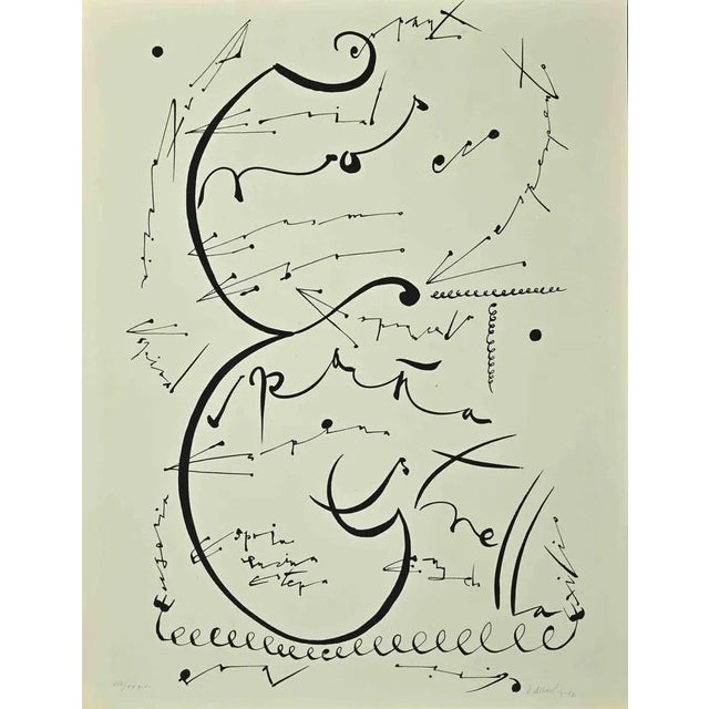 Modern Rafael Alberti, Letter E, Lithograph, 1972 For Sale - Image 3 of 3