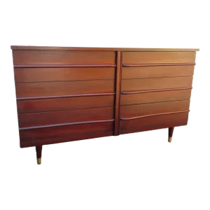 Gibbard Mid Century Modern 6 Drawers Low Dresser Bathroom Vanity