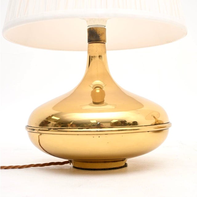 Vintage Swedish Brass Table Lamps, 1970, Set of 2 For Sale - Image 4 of 6