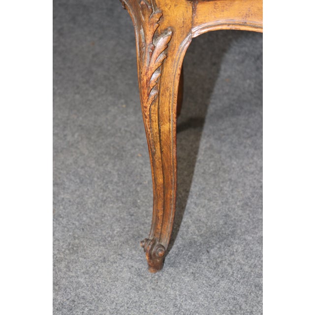 Brown Pair Antique French Art Noveau Carved Wood Cane Back Armchairs For Sale - Image 8 of 9