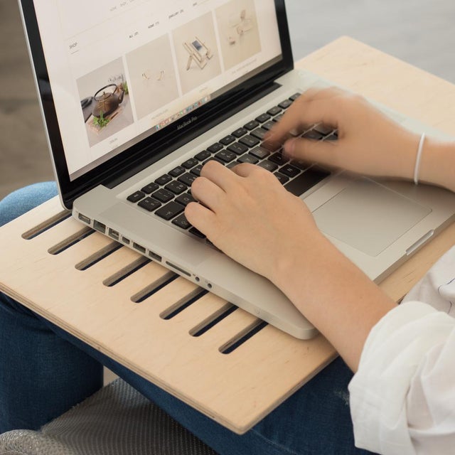 The delaptop is a minimalist designed laptop stand made of birch wood. It is designed for when you want to use your laptop...