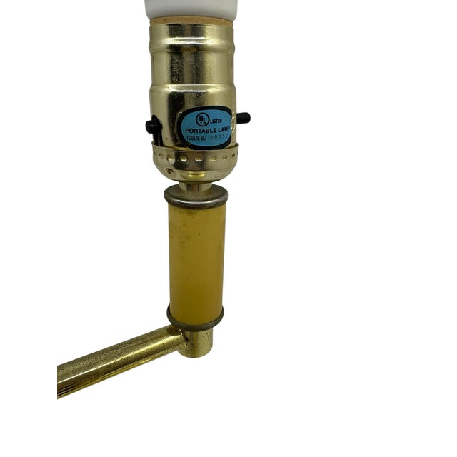 Traditional Vintage Small Table Top Brass Swing Arm Lamp For Sale - Image 3 of 11