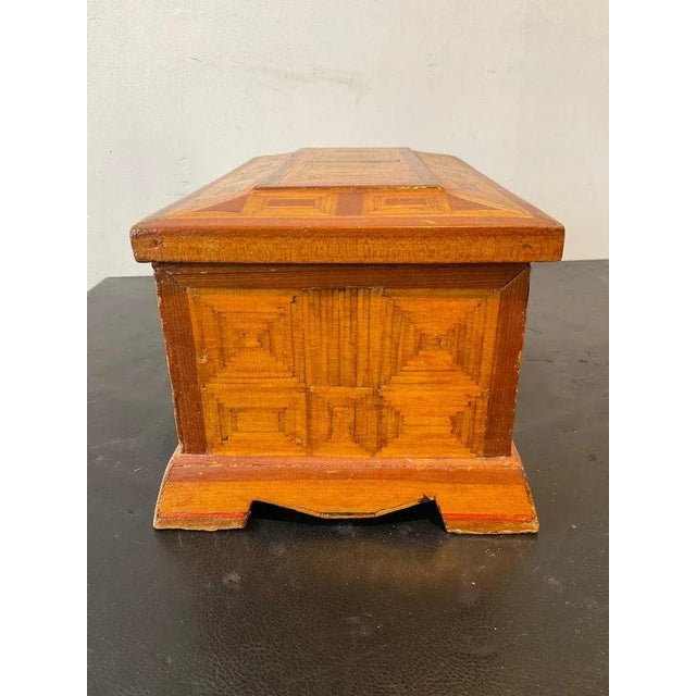 Wood 1910 Matchstick Jewlry Box For Sale - Image 7 of 13