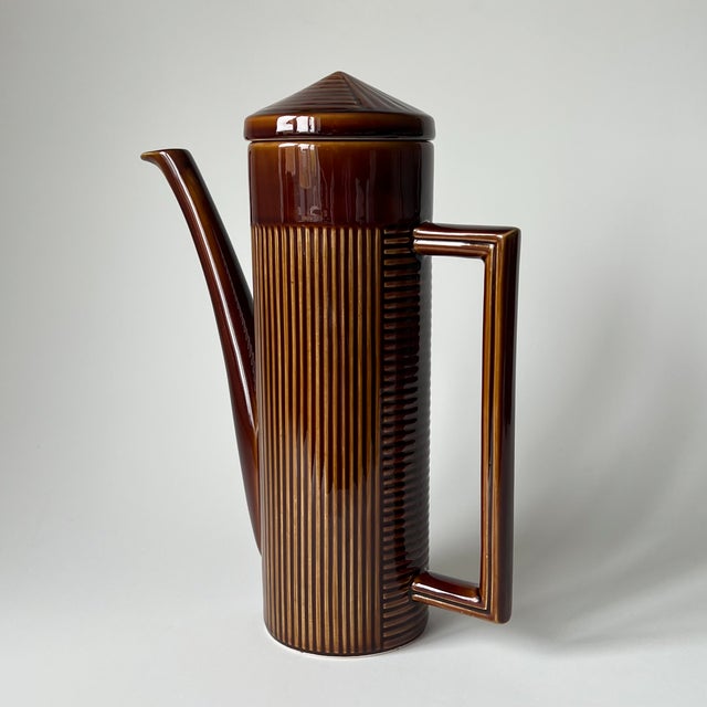 Vintage Tiko Brown Ceramic Coffee Set, 1960s, Set of 13 For Sale - Image 6 of 18