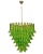 Green Murano glass “Selle” chandelier with stunning pieces overlapping to create a feathered effect. This stunning work of...