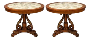 Regency Style, Pine, Stone, Accent Tables, Usa, 20th C.