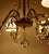 Brass 6-Arm Chandelier with Cream Silk Shades, Austria, 1940s For Sale - Image 12 of 14