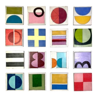 Encaustic Collage Installation by Gina Cochran - "The Enthusiast" - 16 Pieces For Sale
