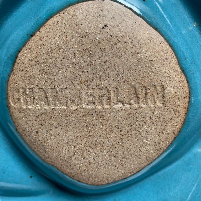 Turquoise Vintage Tom Chamberlain Turquoise Dolphins Chip and Dip For Sale - Image 8 of 9