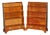Regency Style Hardwood Waterfall Dwarf Library Bookcases, 1950, Set of 2 For Sale