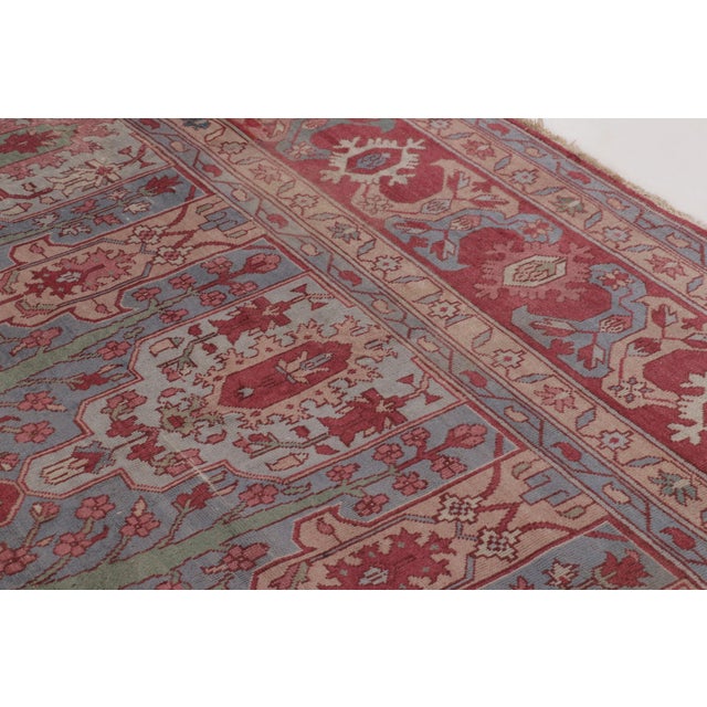 Traditional Antique Ghiordes Square Rug With Floral Lattice in Multicolour - Rug & Kilim For Sale - Image 3 of 10