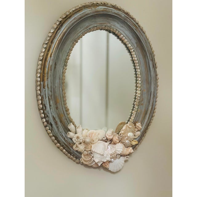 1950s Vintage Shell Art Mirror For Sale - Image 5 of 10