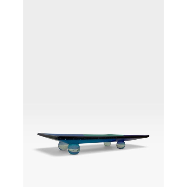 Infuse your home with sleek Nordic minimalism with this authentic contemporary fused art glass tray designed by celebrated...