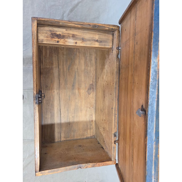 Antique 19th Century German or Austrian Original Blue Painted Pine Blanket Chest For Sale - Image 13 of 17
