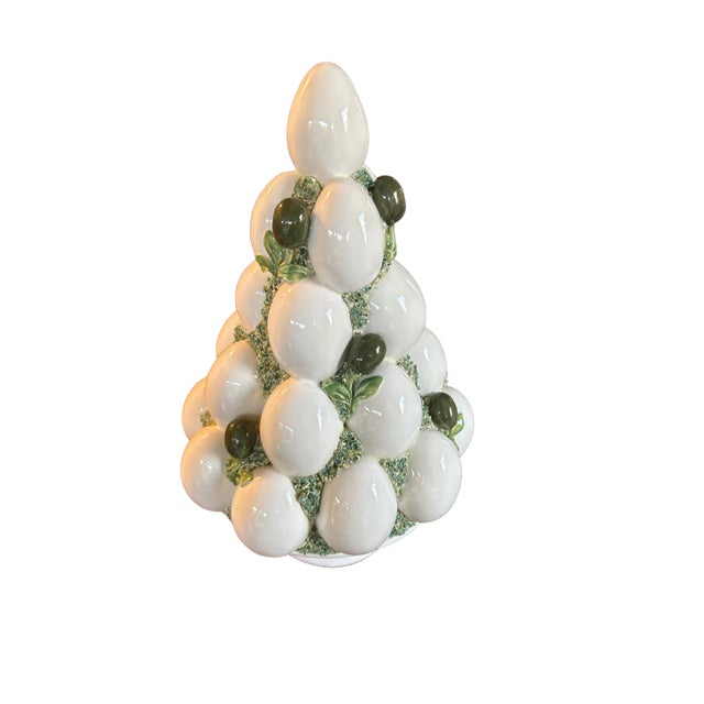 Vintage Italian Capodimonte-Style Ceramic Egg Topiary Centerpiece Elevate your décor with this exquisite vintage Italian...