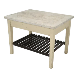 Original Country English Pastry Shop Kitchen Island, Marble Top