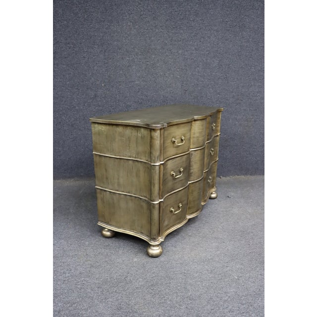 Ethan Allen Serpentine Three-Drawer Chest in Metallic Finish For Sale - Image 11 of 13