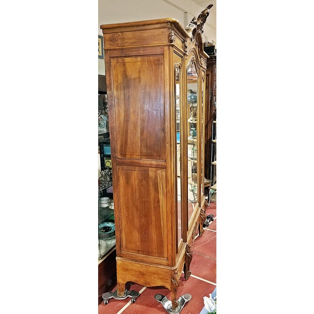 Antique French Armoire, 3 Door Louis XV Style For Sale - Image 12 of 13