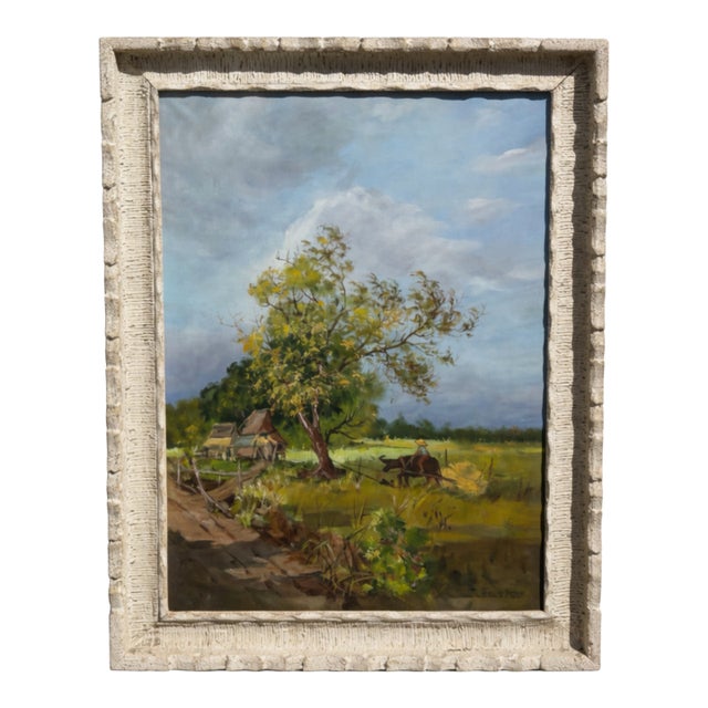 Marian Harris American Landscape Painting Oil on Canvas 1965 For Sale