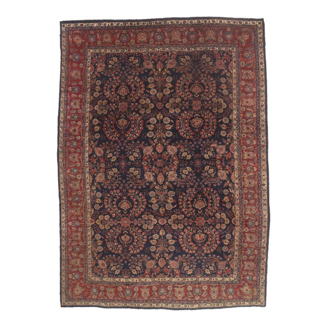 Antique Persian Sarouk Rug, 11'11 X 16'09 For Sale