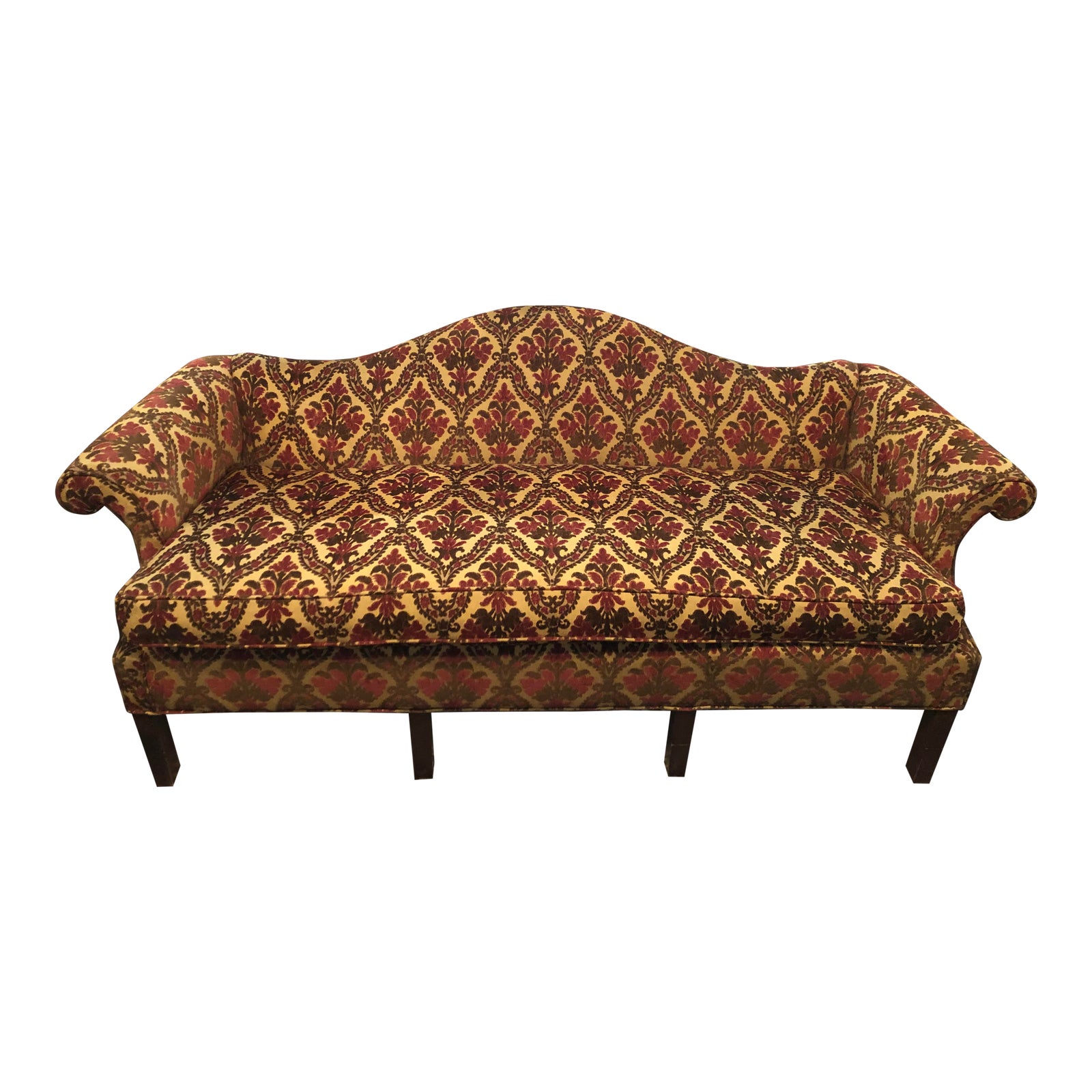 1940s Cut Velvet Camelback Sofa Chairish